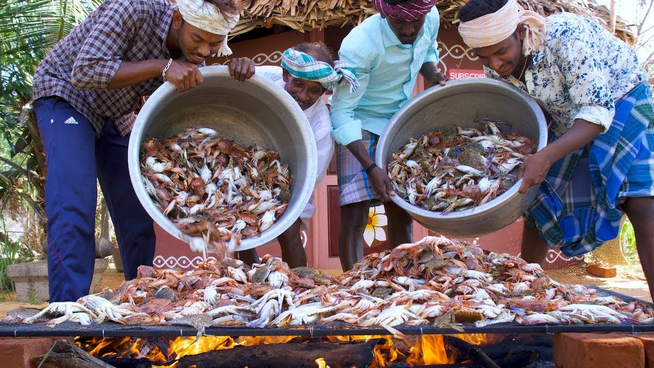 WOW! 1000 Crabs Cooking | King of Grilled Crabs Village Food Recipe | Primitive Village Cooking