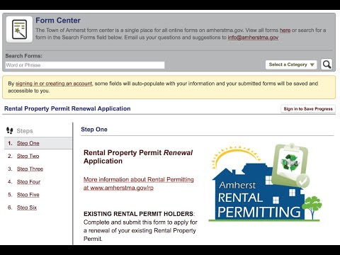 Saving Your Progress on an Amherstma.gov Form