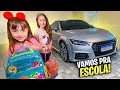 LEVEI MINHAS FILHAS PRA ESCOLA COM O CARRO NOVO! - PAI TAMBÉM VLOGA