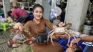 Market show: Buy Mud crabs and cooking - Delicious mud crabs recipe - Cooking with Sreypov