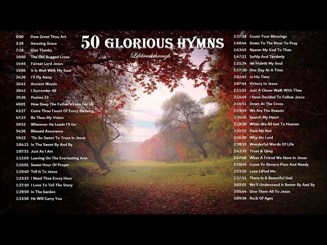 50 Glorious Hymns   How Great Thou Art, Amazing Grace & more  Piano & Guitar Music for Worship! class=