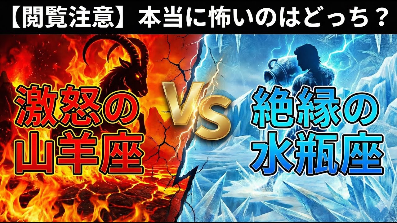 【閲覧注意】「激怒」の山羊座 VS 「絶縁」の水瓶座。敵に回すと“人生が終わる”のはどっち？