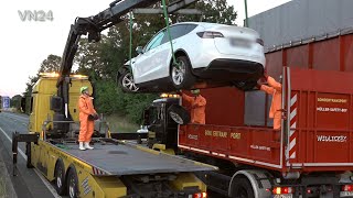 01-07-2022 - VN24 - crashed Tesla gets full program recovery on highway A44