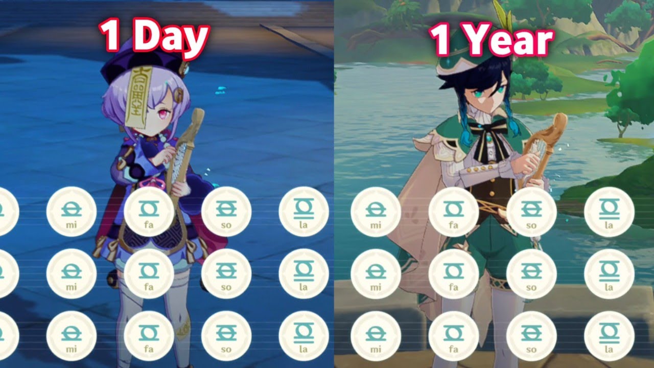 1 Day vs 1 Year of Playing Genshin Lyre - YouTube