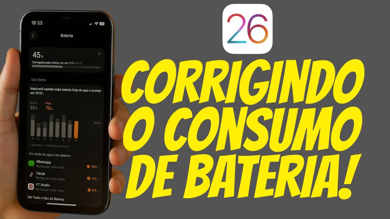 BATERIA do iPHONE no iOS 26 ACABANDO RÁPIDO? O GUIA DEFINITIVO!