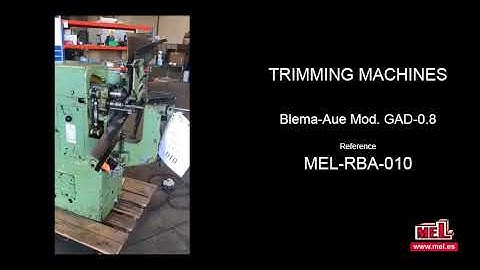MEL Canmaking Machinery - Threading, Trimming and Curling Machines Blema-Aue Mod. GAD-0.8