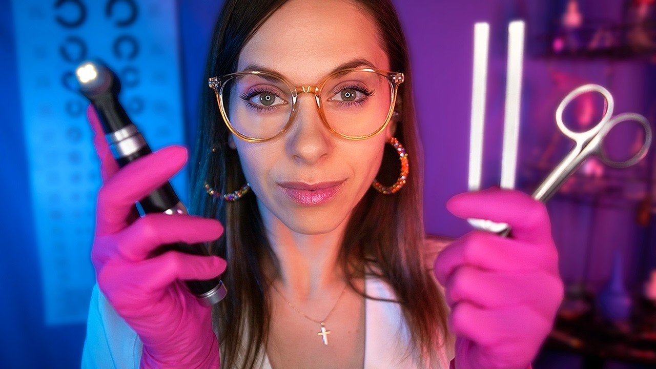 ASMR Ear Cleaning & Eye Exam ~ Something Is In Your Ear!