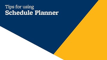 Schedule Planner Tips