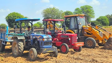 JCB 3dx Xpert Backhoe Loaded Red Mud | Mahindra 275 Di | Eicher 380 | Swaraj 855 Fe | New Holland