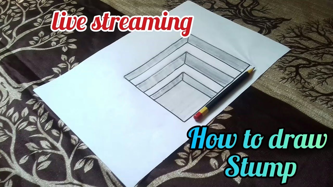 how to draw a 3d stump | step by step - YouTube