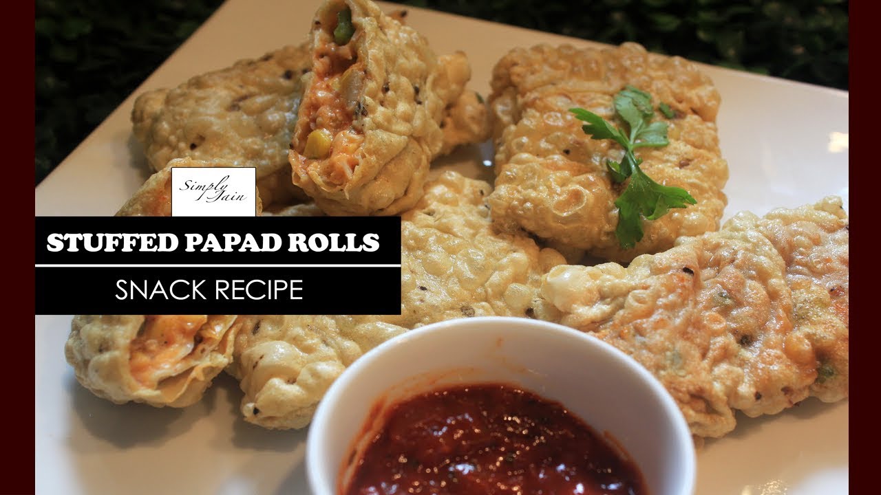Stuffed Papad Rolls |  How To Make Papad Snacks | Snacks Recipe | Simply Jain