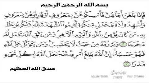 سورة الطلاق آية ٢-٣