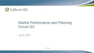 Jul 30, 2026 - Market Performance and Planning Forum Q3