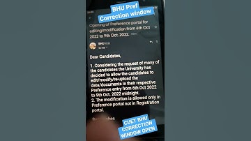 BHU PRE ENTRY CORRECTION WINDOW OPEN #BHU #alpineclasses #SHORTS