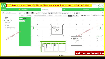 PLC Programming Example Using Timers to Control Motors with a Single Switch