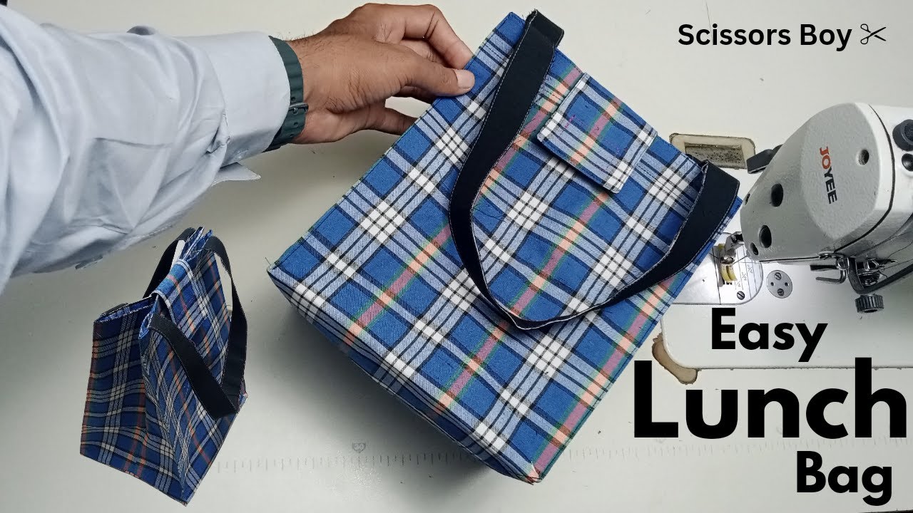 ✅ Super Easy _ Lunch box bag making at home / handbag / shopping bag cutting and stitching 👍