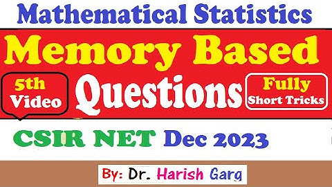 Memory Based Question | CSIR NET Dec 2023 | Short Cut tricks