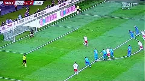 Polska-Izrael Gol Robert Lewandowski 2:0 karny HD