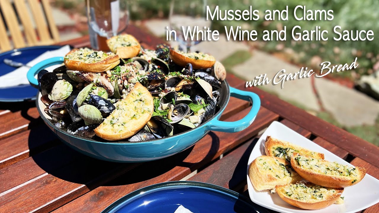 In under 30 minutes Mussels and Clams in White Wine Sauce with Garlic