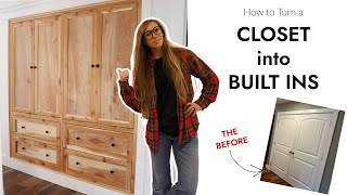 How to Turn a Hallway Closet into Custom Built Ins