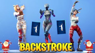 *NEW* Fortnite Backstroke Emote With Popular Skins..!