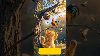 🤣Cat Ki Secret Morning Routine… End Tak Wait Karo 😱🐔:#funnycats #aicat #cartoonvideo