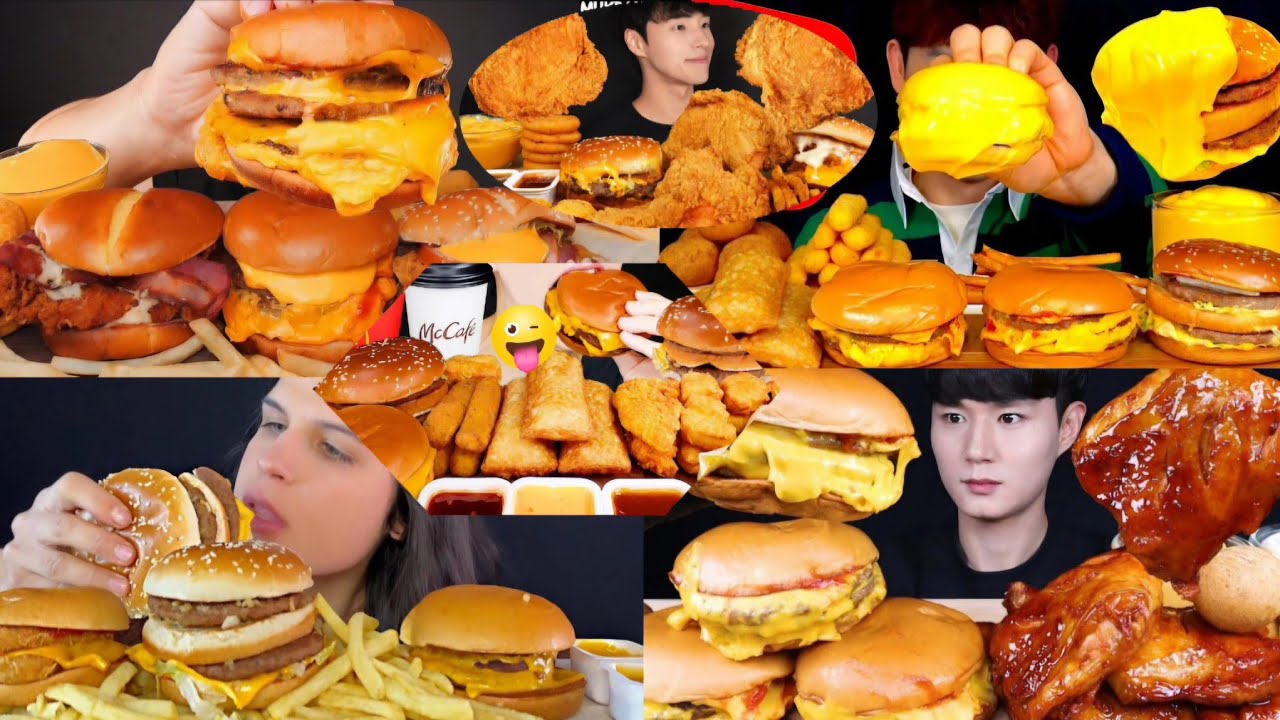 BEST TRIPLE CHEESE BURGER MUKBANG *MCDONALDS_MEAL_MENU* MUKBANG COMPILATION BIG BITES ASMR🍔🌯🍗🧆🍟