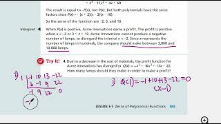 EnVision Algebra 2 Lesson 3-5: Zeros of Polynomial Functions - Example 4