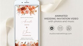 SCARLETT Boho Wedding Invitation Animated Video