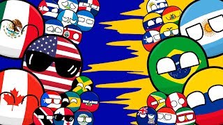 Countryballs Marble Race America Olympics 2018 | North America vs South America