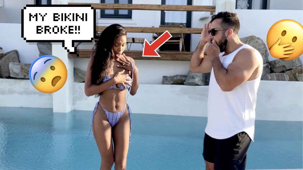 DISSOLVING BIKINI PRANK ON MY FIANCE ( IN PUBLIC) 