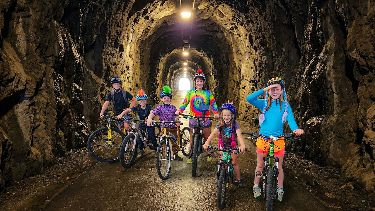Mountain Biking Into a Cave Tunnel on an Abandoned Railway