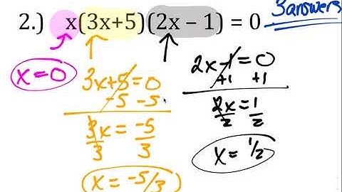 7.5 Solve by Factoring Notes Video