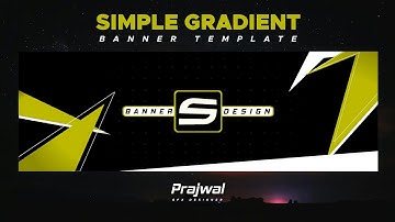PSDX : Simple Gradient Twitter Header Template / How To Make Twitter Simple Header on Android