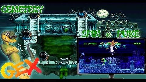 Gex: Chanel 1:  Cemetery : Level 5: Spin -n- Puke (PSX) Gameplay