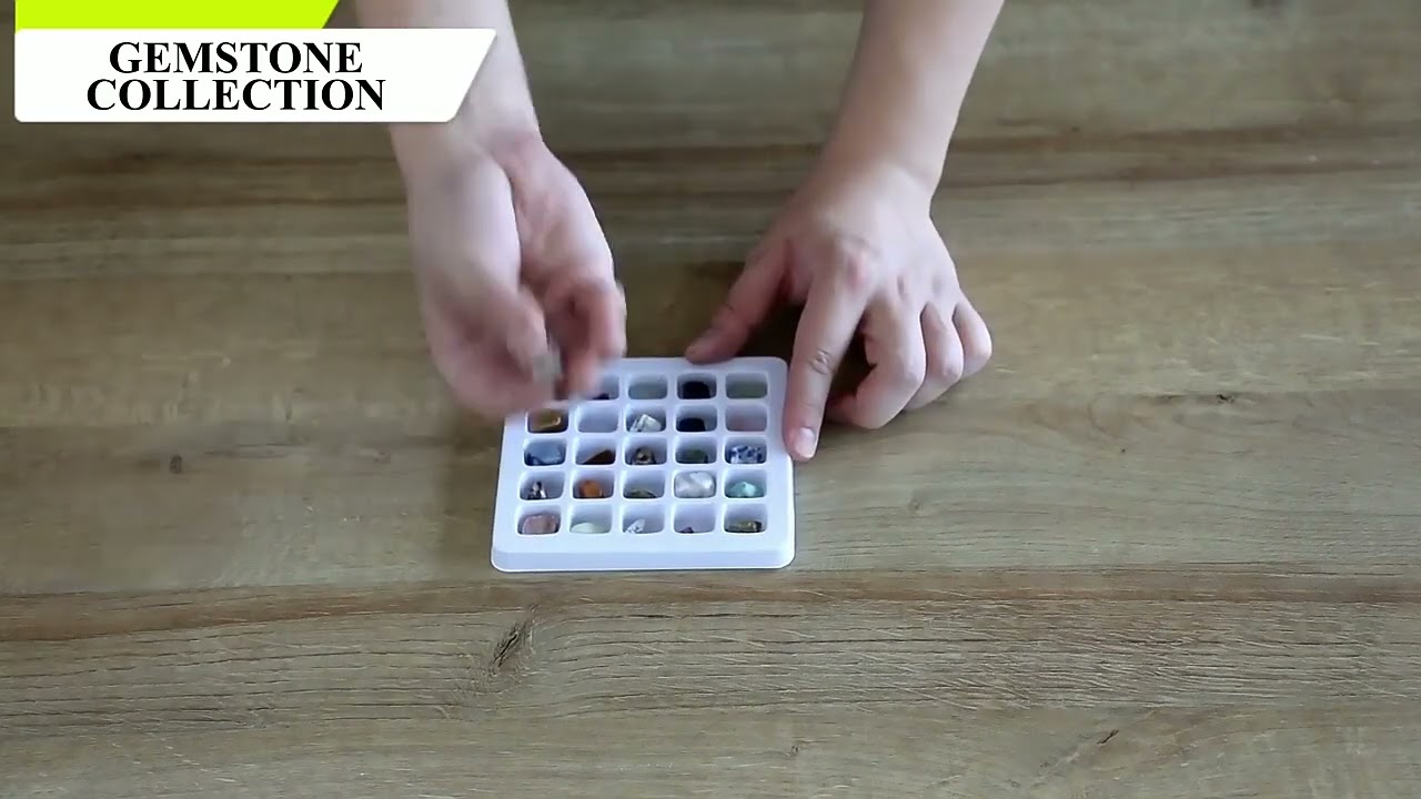 Gemstone Specimen Educational Kit Loose Gemstone Nature Gemstone Collection Display Box For Kids