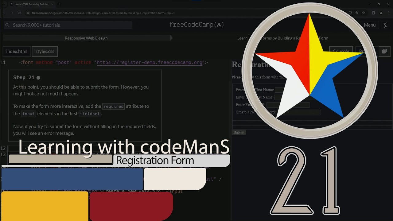 Learn HTML Forms by Building a Registration Form - Step 21 - YouTube