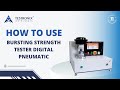Bursting strength tester digital pneumatic bst auto clamping testronix instruments manufacturer