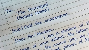 Application For Full Fee Concession || Full Fee Concession Application || MM Handwriting