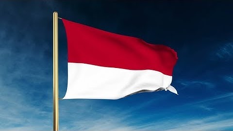 4K Indonesia flag slider style. Waving in the wind with cloud background animation Stock video