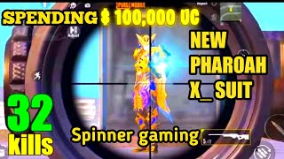 GOLDAN PHARAOH X- SUIT NEW SPENDING 103,000 UC PUBG MOBILE GAME PLAY AWM FUNNY KILLS.