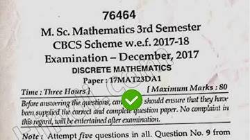 2017 Mdu MSc Maths 3rd Sem Discrete Mathematics Question Paper