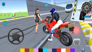 3D Driving class - Motorbike Parking In Local Railway Station Line Android gameplay screenshot 2
