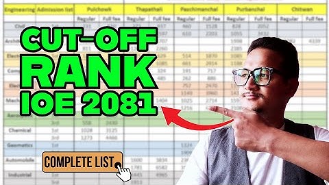 CutOFF rank of 2081 for IOE Entrance 2082 admission || कति Rank ले के पाउँछ ?