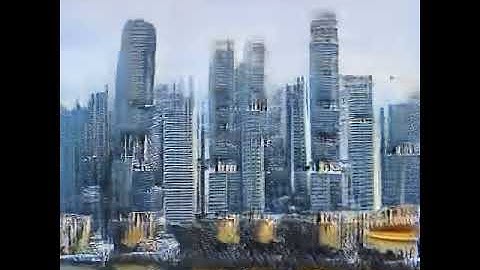 Machine Learning - Image Synthesis - Singapore skyline CBD and Marina Bays Sands - Latent Space Walk