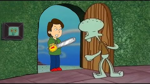 Boris trying to get the pizza from Squidward door edition