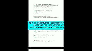 OSHA 30 CONSTRUCTION QUESTIONS  UPDATED 2025   QUESTIONS WITH 100 VERIFIED ANSWERS AND COMPREHENSIVE