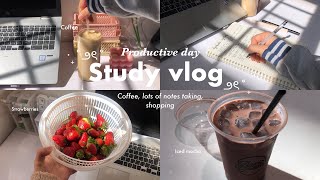 Study vlog ᶻ   | productive days,  getting back to routine, lots of notes taking, coffee…