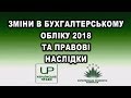 Захист бізнесу. Зміни в бухгалтерському обліку 2018 та правові наслідки