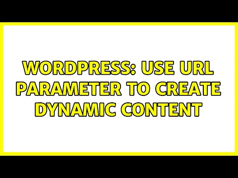 Wordpress: Use URL parameter to create dynamic content